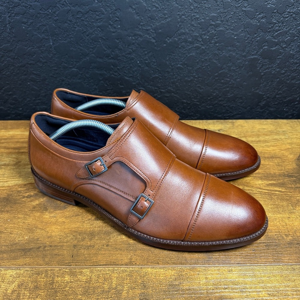 Cole Haan Grand 360 C36761 British Tan Leather Double Monk Strap Mens 10.5 M